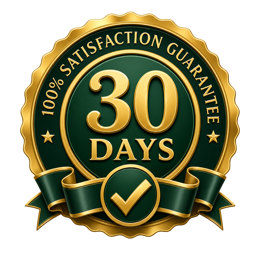 100% Satisfaction Guarantee - 30 days
